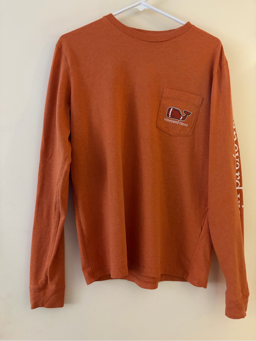 Vineyard Vines Long Sleeve Pocket Tee - Burnt Orange